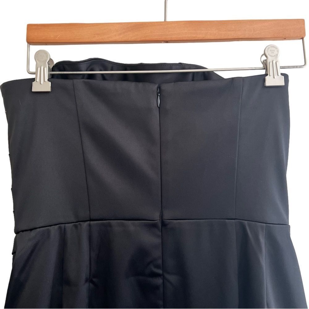 White House | Black Market siz 8 Black Satin Strapless dress EUC - Picture 4 of 13